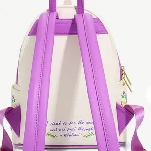 NWT Loungefly Tangled (reduced slight flaw) Rapunzel 10 year anniversary edition Loungefly Disney Rapunzel Tangled Chibi Chiffon Flowers 3D  main image 3